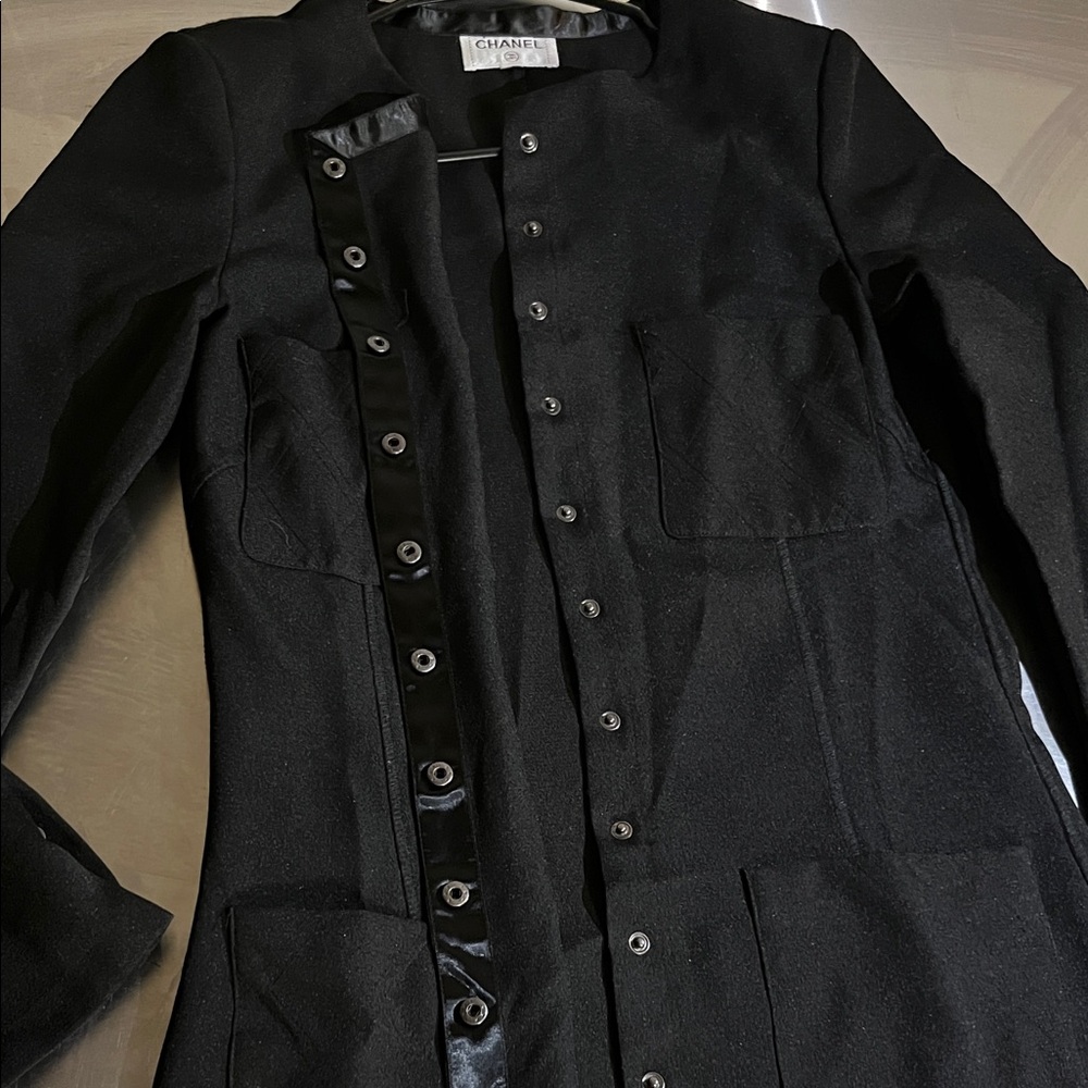 CHANEL Black Classic Button-Front Jacket - image 5